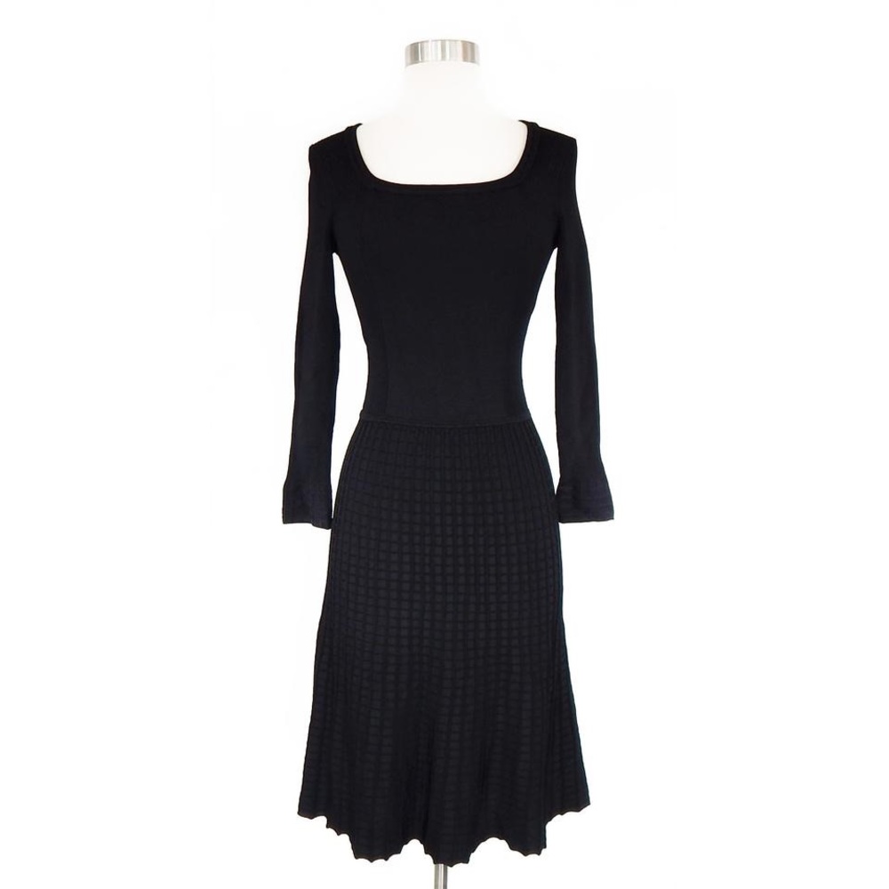 Tory Burch Black Thea Ribbed Knit Dress